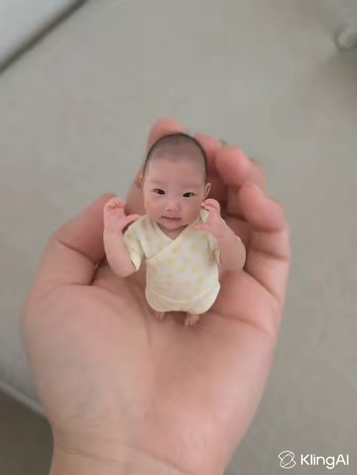 Tiny character blink and hand wave generated Motion Control AI video
