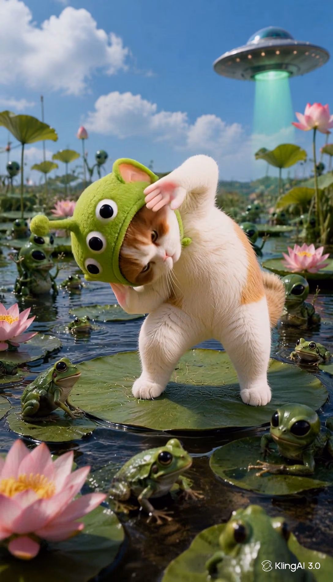 Cat dance motion transfer in a fantasy scene generated Motion Control AI video