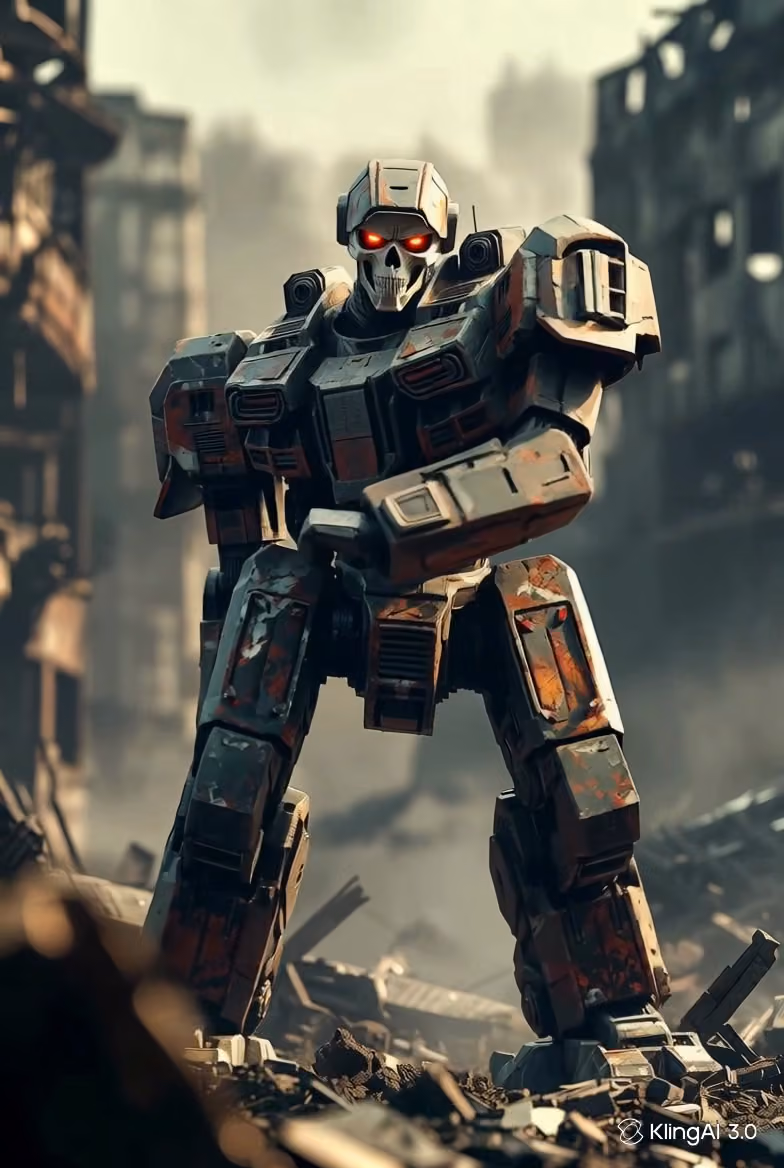 Mech robot action and battle motion transfer generated Motion Control AI video