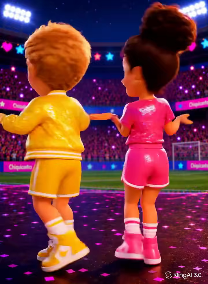 Stylized kids dancing on stage generated Motion Control AI video