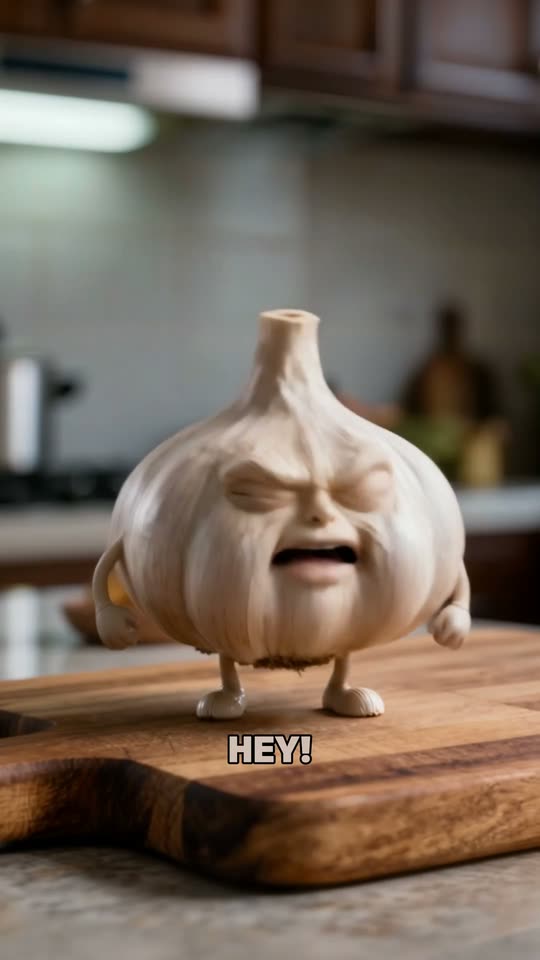 Garlic character animated into a talking short video